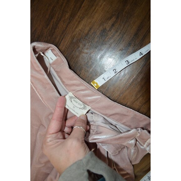 Mia Joy Velvet Tan Wrap Ruffle Maxi Skirt Girls Size 12 Adjustable Youth - Picture 5 of 6